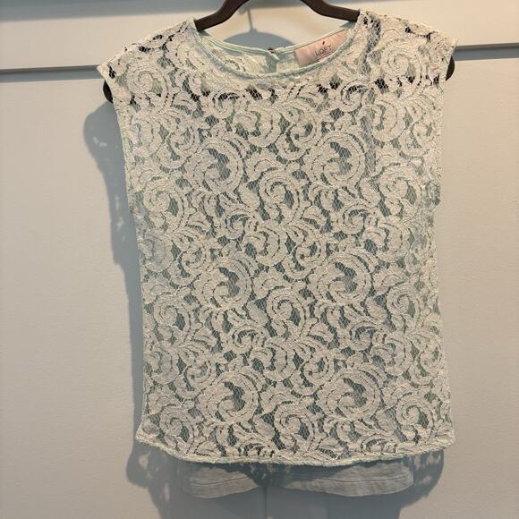 Sheer Lace Top w/ Cami Petite XXSP Seafoam Green Cottage Coquette 2 Piece Set - Picture 1 of 16